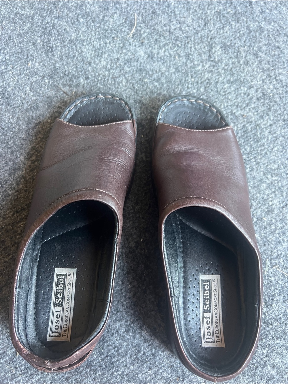 Josef Seibel womenDark Brown Leather Slip-On Loafers